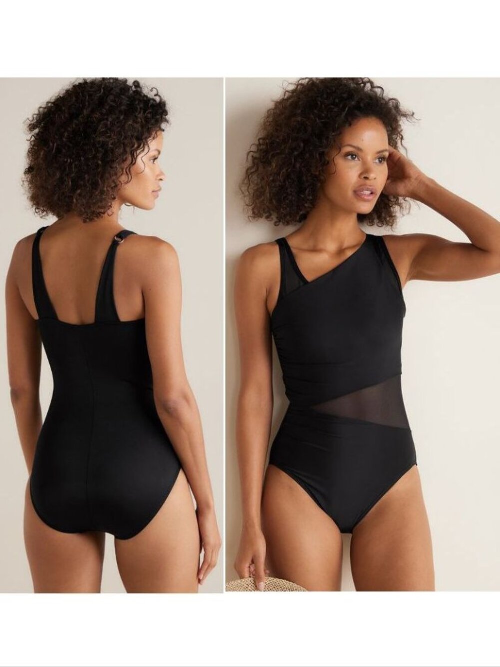 MIRACLESUIT Azura Underwire One Piece SWIMSUIT Size 12 Black Mesh NEW $176